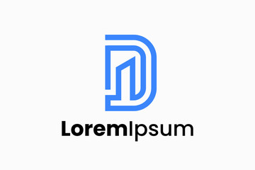 Letter D Building Vector Logo Premium 