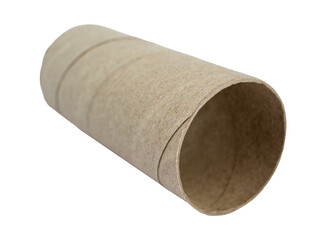 roll of cardboard, cardboard toilet paper roll isolated on a transparent background, textured graphic element