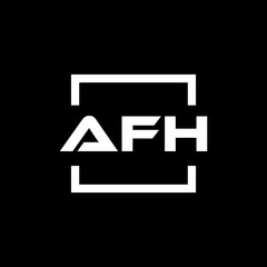 Initial letter AFH logo design. AFH logo design inside square.