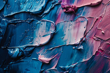 Close-up photo of colorful acrylic paint strokes creating an abstract, vibrant texture.