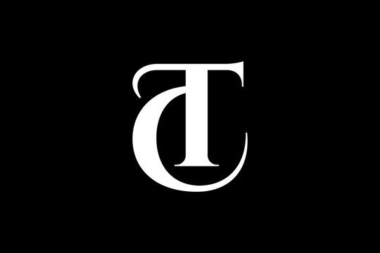 Initials CT logo vector premium