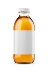 Apple Juice Glass Bottle Mockup Isolated on Background 3D Rendering