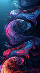 Colorful swirl and waves pattern