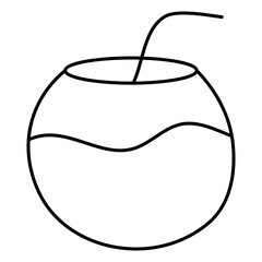 Premium design icon of coconut drink

