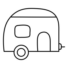 A colored design icon of caravan

