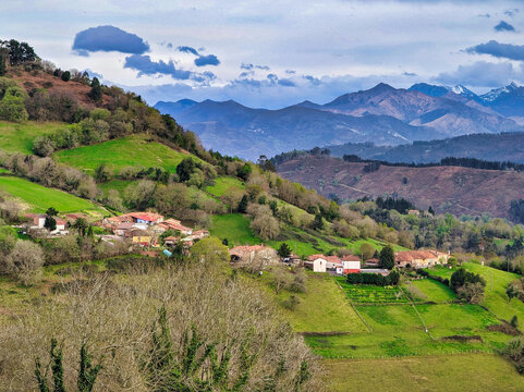 Los Villares village, Cabranes municipality, Asturias, Spain