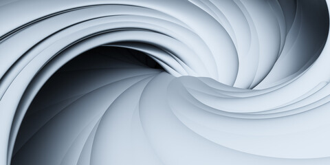 White spiral in motion 3d render illustration