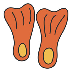 A beautiful design icon of flippers

