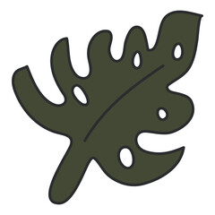 A flat design icon of leaf

