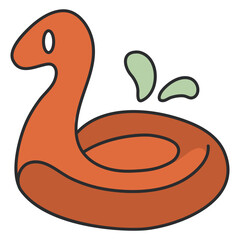 A flat design icon of duck

