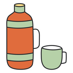 A trendy design icon of thermos

