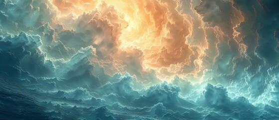 Bright light from clouds creates a fantastic background