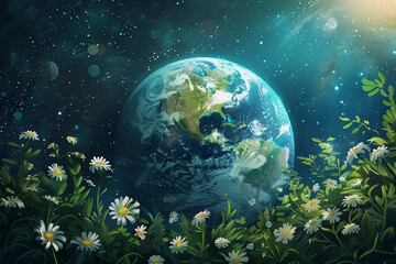 save the planet concept, illustration for website, banner, advertisement and marketing material, online advertising or business presentation. earth day