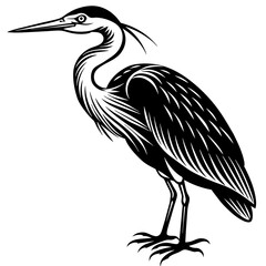 heron silhouette vector illustration svg file
