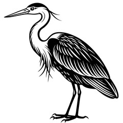 heron silhouette vector illustration svg file
