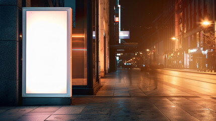 billboard at night, copy space, mockup