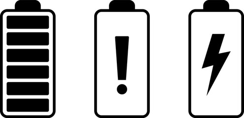 Battery charge level indicator. Charge battery level icon