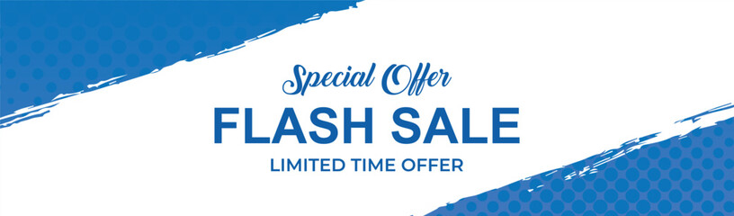 Special offer. Flash sale mega offer in blue colour theme. Limited time offer. Best banner design for social media and corporate companies. EPS File.