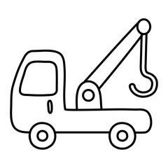 Conceptual linear design icon of tow truck 

