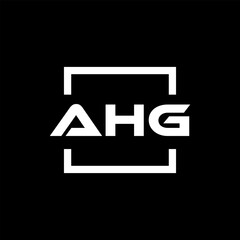 Initial letter AHG logo design. AHG logo design inside square.