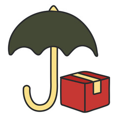 Editable design icon of parcel security

