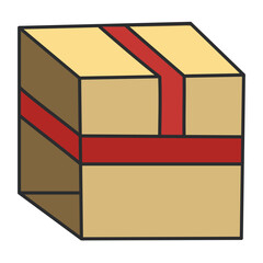 An editable design icon of cartons

