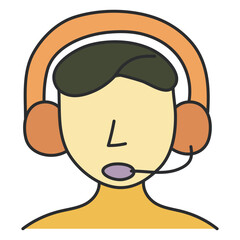 A colored design icon of customer service representative 

