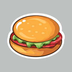 Sticker Hamburger sandwich food