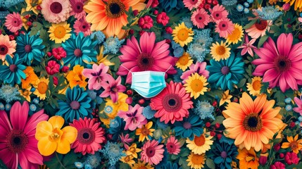 Flowers background for seasonal allergy concept - obrazy, fototapety, plakaty