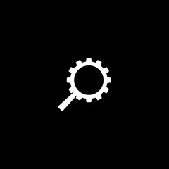 Optimization icon simple sign isolated on black background