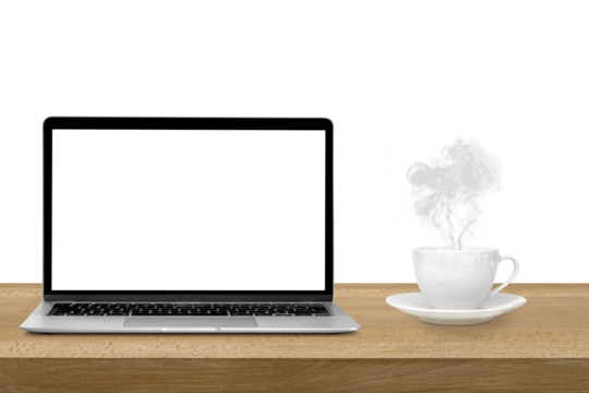 modern laptop computer isolated on the desk