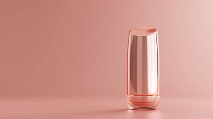 Stylish rose gold nail polish bottle mockup, with a minimalist design and a clear space for your brand logo, presenting a modern and sophisticated nail product