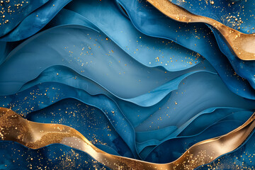 Blue and gold background with gold foil