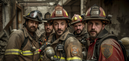 Closeup portrait of a male firefighter