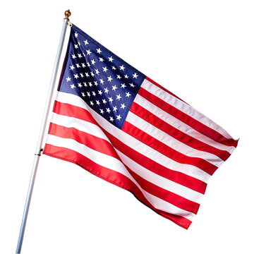 A american flag on transparent background