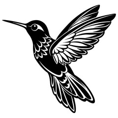 hummingbird silhouette vector illustration svg file
