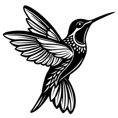 Obraz premium hummingbird silhouette vector illustration svg file 