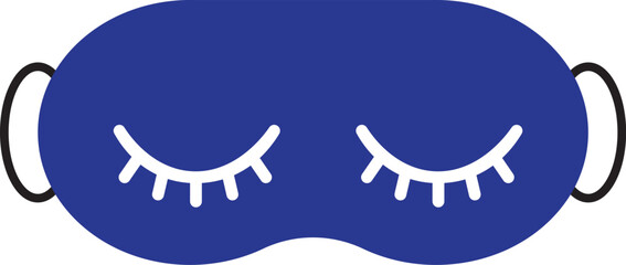Sleeping mask relaxing closed eyes icon.