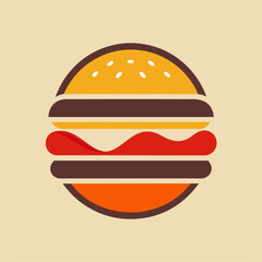 Minimalist Burger logo icon element vector graphic sign symbol clipart vector illustration
