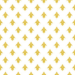 Fleur de lis logo seamless pattern isolated on white background © sljubisa