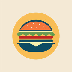 Minimalist Burger logo icon element vector graphic sign symbol clipart vector illustration