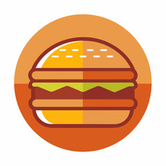 Minimalist Burger logo icon element vector graphic sign symbol clipart vector illustration