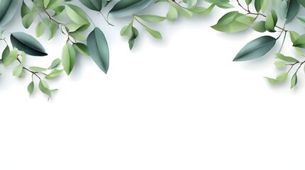 olive branch on white, Green plant in white isolated background. Generated AI - Powered by Adobe