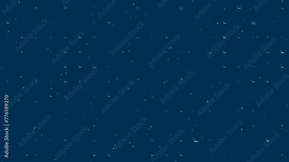Poster template animation of evenly spaced rake symbols of different sizes and opacity. animation of transp