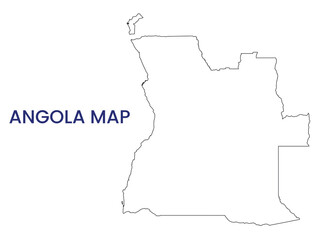 High detailed map of Angola. Outline map of Angola. Africa