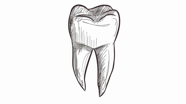 Vector illustration drawing of a tooth