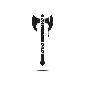 fantasy weapon axe vector illustration. viking tools