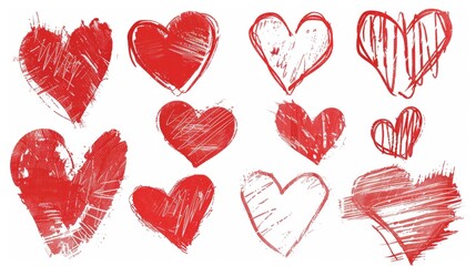Collection of artistic vector illustration of heart