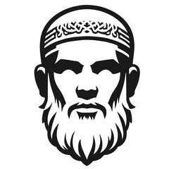 Vector portrait of a Muslim man isolated on white background	