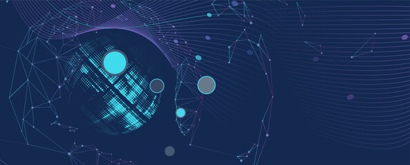 Abstract tech background. Futuristic technology interface for business and science presentation